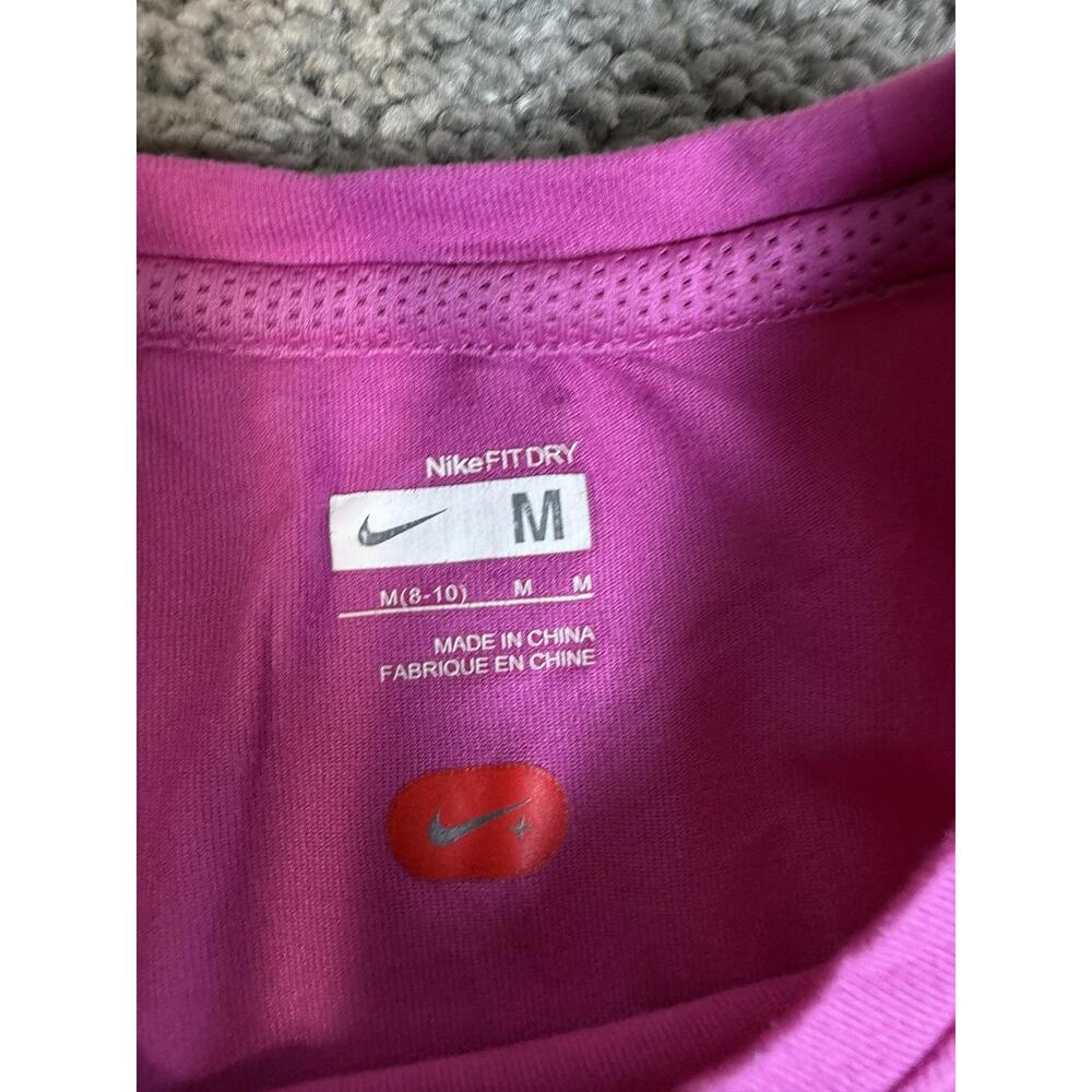 Nike Shirt Womens M Pink Dri-FIT Short Sleeve Crew Neck Athletic Breathable - Picture 3 of 10